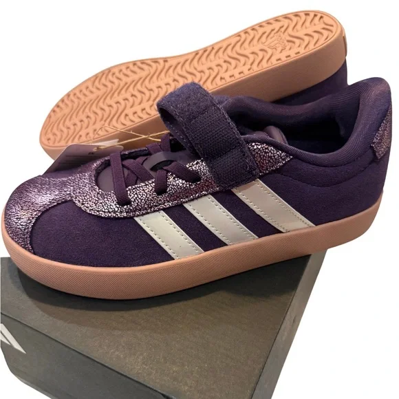 Adidas Kids Sparkling Purple Sneakers - Picture 3 of 4